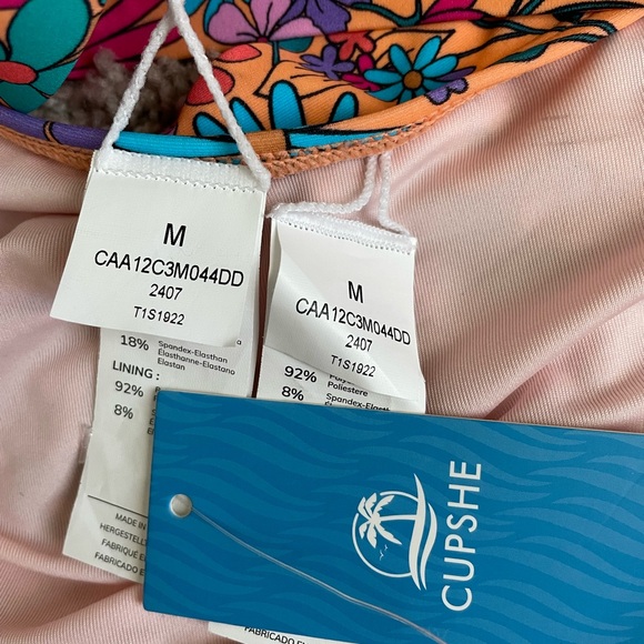 Alegria Daisy Lace-Up Back Bikini Top & Hipster Bottoms Set Size M - Picture 5 of 7